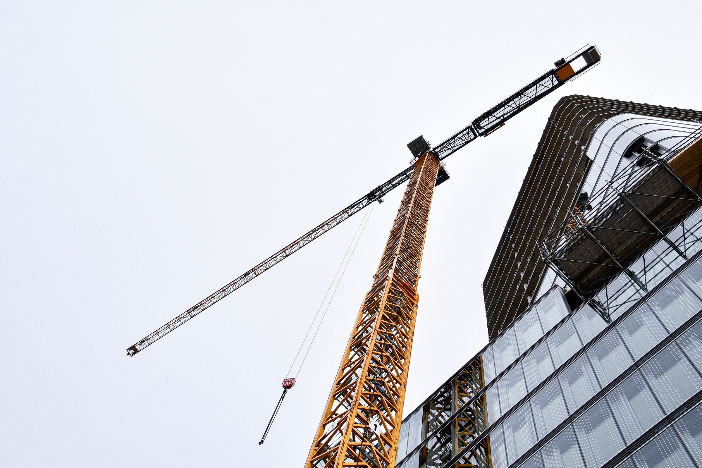 Low Angle Shot of a Tower Crane